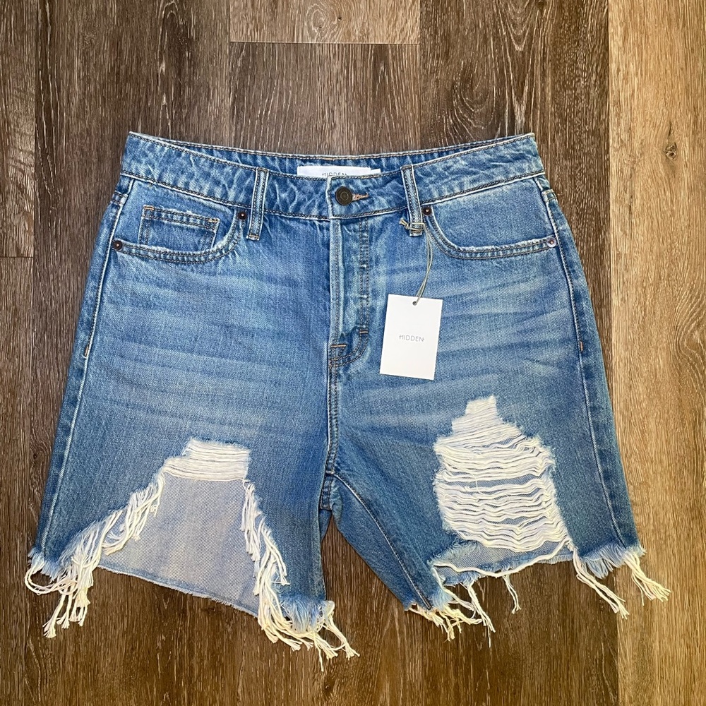 Ripped Denim Shorts